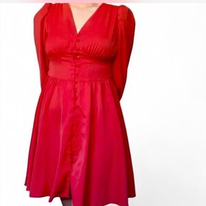 Cider red dress with 80s style